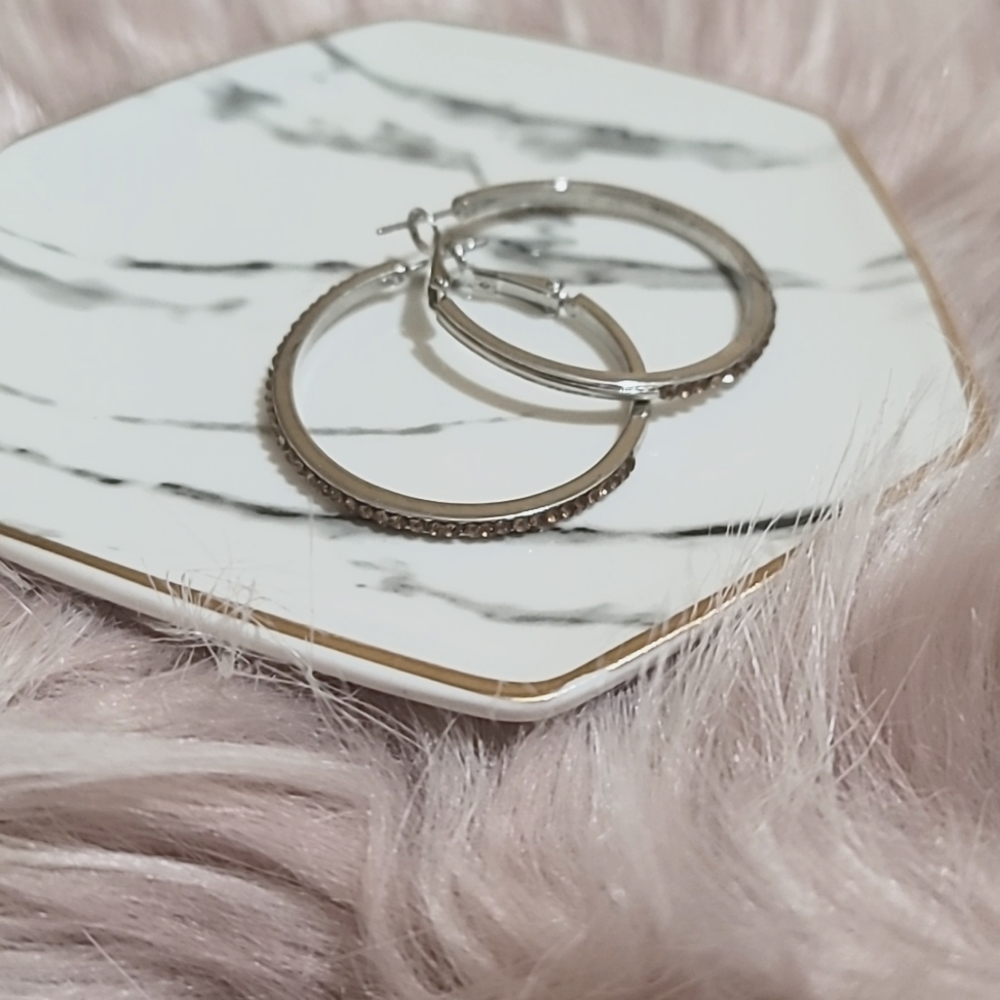 Hoop genuine crystal earrings